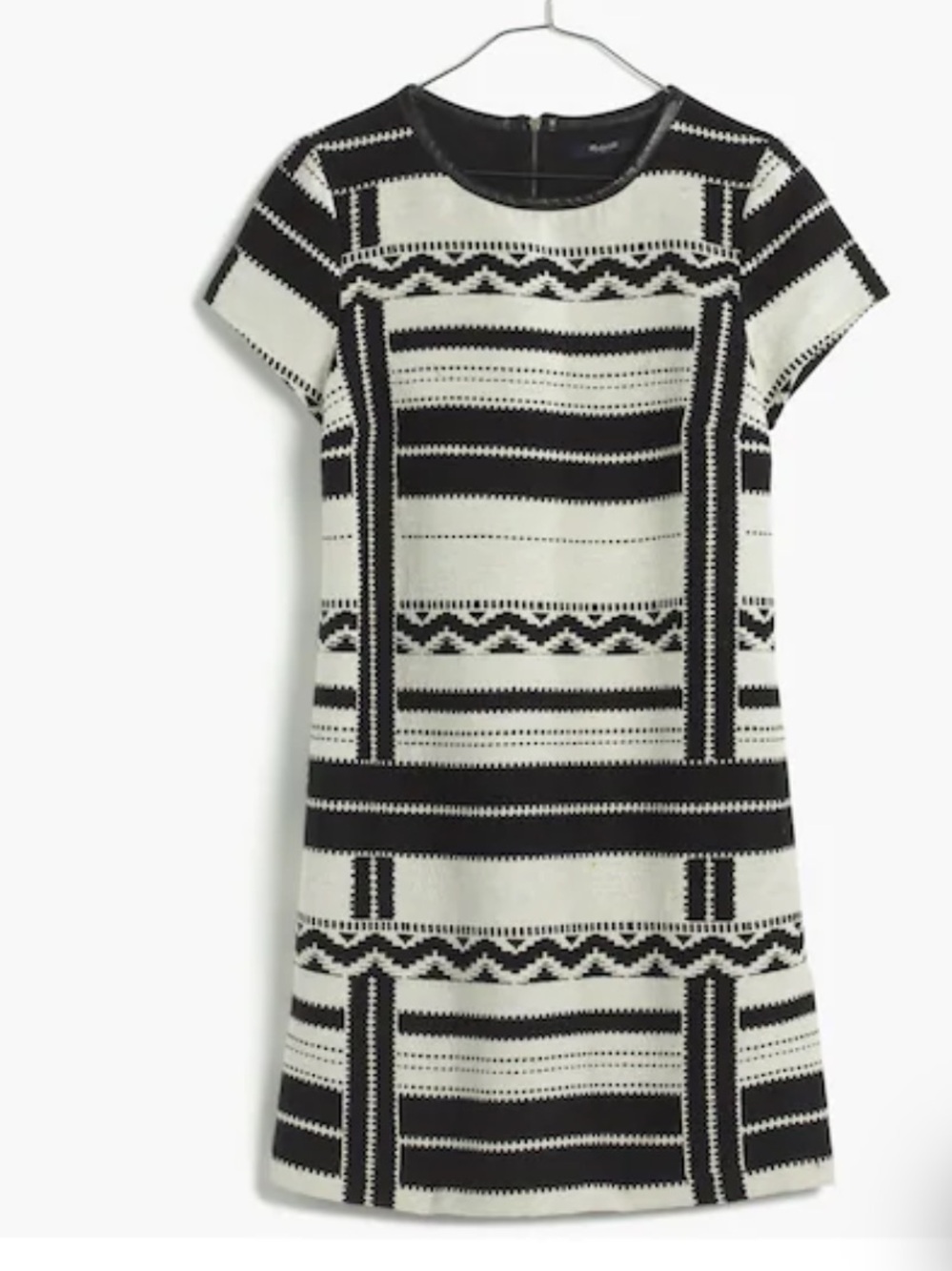 Madewelll Geo Jacquard Dress NWT Black/White Size 12 - Picture 2 of 9